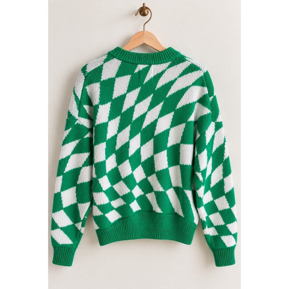 Lisa Says Gah Emma Sweater Green Warp | XS/S - Picture 4 of 8